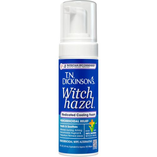 T.N. Dickinson's Medicated Cooling Foam with Witch Hazel | Hemorrhoid Treatment & Postpartum Relief | Feminine & Rectal Care | Aloe-Infused | 5 Fl Oz