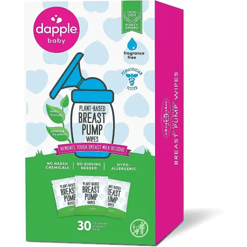 Amazon.com: Dapple Breast Pump Cleaning Wipes Singles Fragrance Free 30x1ct - Pack of 1 : Baby