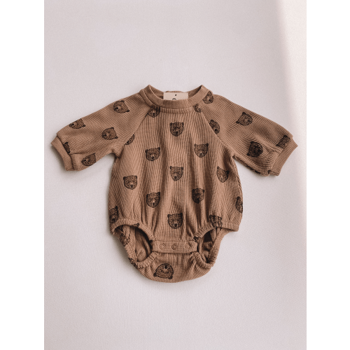 wild bear waffle romper