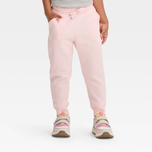 Toddler Girls' Fleece Jogger Pants - (Light Pink, 3T)