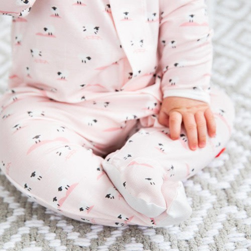 Pink baa baa baby modal magnetic parent favorite footie