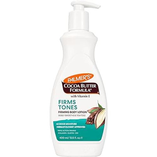 Palmer's Cocoa Butter Formula Skin Firming Body Lotion, Toning & Tightening Cream with Q10, Collagen & Elastin, Pump Bottle, 13.5 Oz.