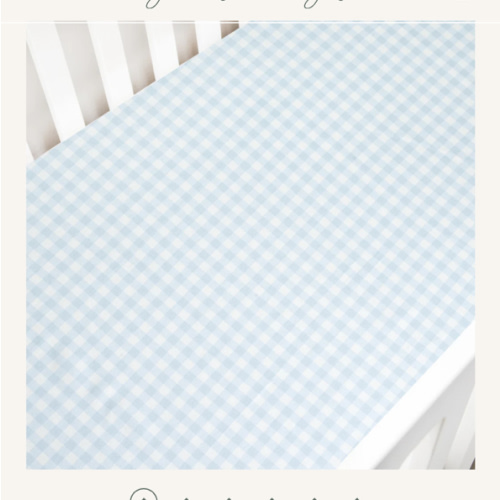 Picnic Gingham Crib Sheet - Blue | Gooselings