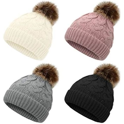 Durio Baby Girl Winter Hat Pom Poms Baby Beanies Infant Winter Hat Warm Newborn Hats for Girls Boys Knit Soft Baby Girl Hats