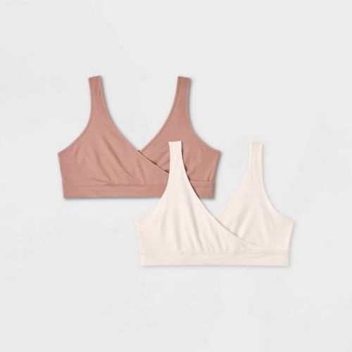 Women's 2pk Seamless Nursing Bra - Auden™ White/mauve 1x