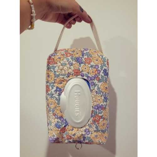 A bag/ pouch for baby wipes (orange flowers)