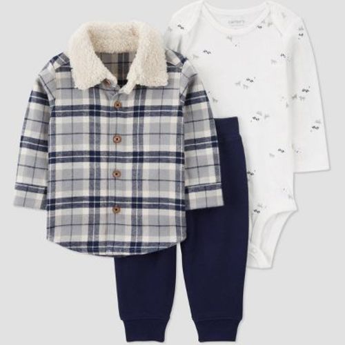 Carter's Just One You®️ Baby Boys' Button-down Top & Bottom Set - Gray/blue