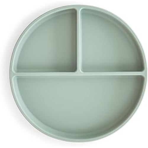 mushie Silicone Suction Plate | BPA-Free Non-Slip Design (Cambridge Blue)