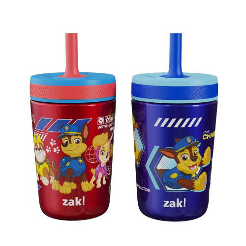 Zak Designs 12-oz. Stainless Steel Double-Wall Tumbler for Kids with Straw, 2-Piece Set, Choose Character