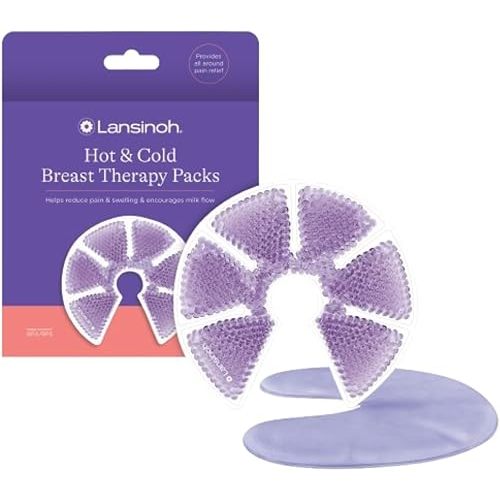 Lansinoh Breast Therapy Packs with Soft Covers, Hot and Cold Breast Pads, Postpartum Relief, Breastfeeding Essentials for Moms, 2 Pack
