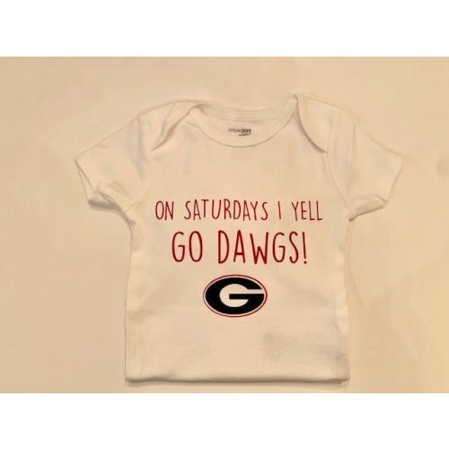 Georgia Go Dawgs - On Saturdays I Yell Go Dawgs, Georgia Baby, Bodysuit for Georgia Baby, Georgia Bulldog