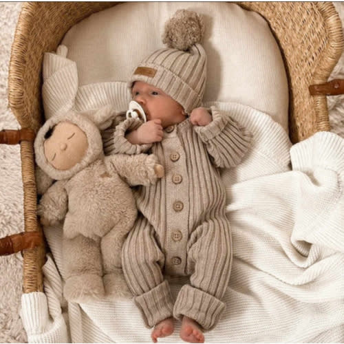 Ribbed Romper - Oak| Shop Take Home Outfits at SugarBabies!