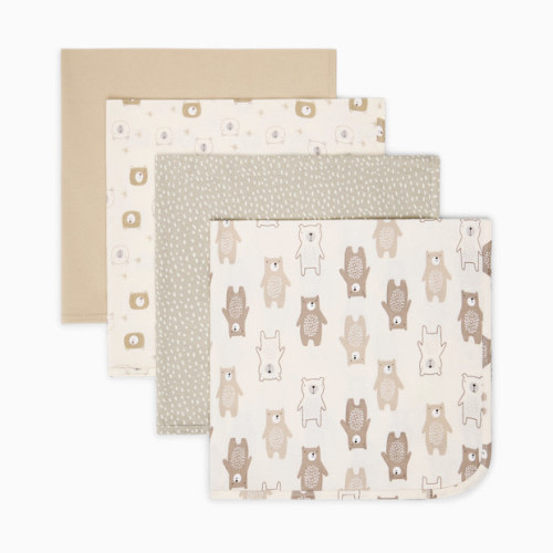 Organic Cotton Receiving Blanket (4 Pack) - Bear Friends