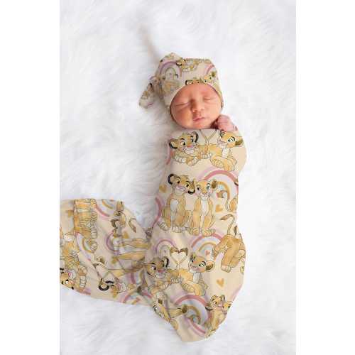 Lion King swaddle and bow set