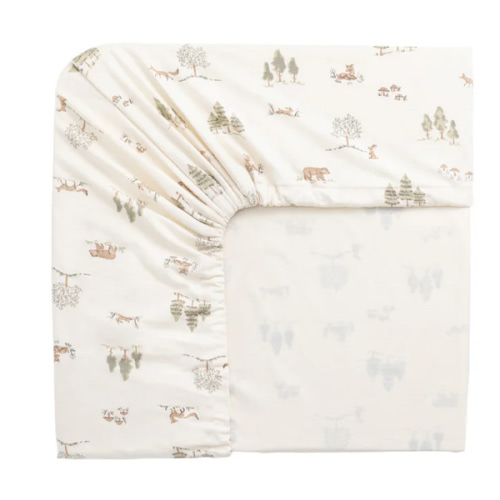 Organic Cotton Cot Sheet - Pine Forest Friends – Jamie Kay USA