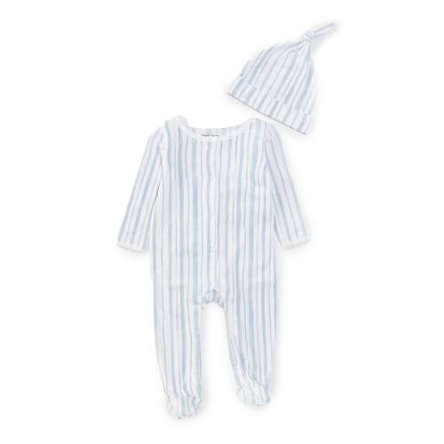 Burt's Bees Baby Boys Newborn-9 Months Long-Sleeve Striped Footie Coverall