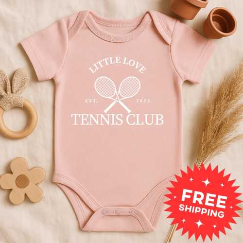 Tennis Club Infant Bodysuit - Cute Baby Onesie for Little Athletes, Unique Baby Shower Gift, Sporty Kids Apparel, Toddler Tennis Outfit,