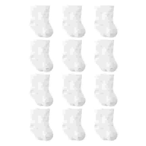 Gerber Gender Neutral Unisex Wiggle-Prof Jersey Crew Socks, 12-Pack, Sizes 0/6 Months - 6/12 Months