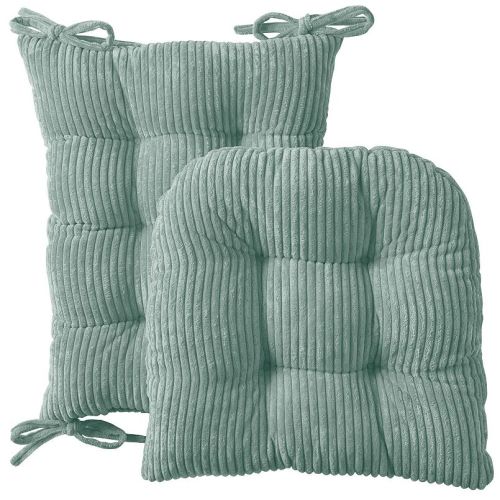 Sweet Home 2-Piece Ribbed Velvet Non-Slip Rocking Chair Cushion Set