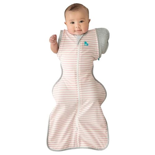 Love to Dream Swaddle Up Transition Swaddle, Patented Zip-Off Wings, Gently Help Baby Transition from Being Swaddled to Arms Free When Showing Signs of Rolling, 1.0 TOG, 19-24 lbs, Pink