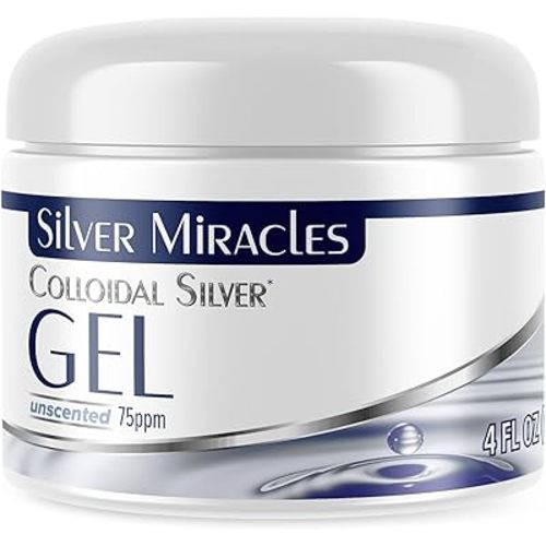Silver Miracles - Colloidal Silver Gel - Nano Silver Gel Wound Care - Healing Ointment for Burns & Irritated Skin - for All Skin Types - 4 Oz Unscented