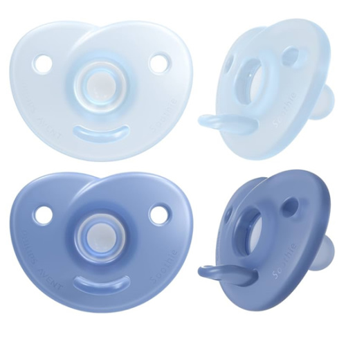 Philips AVENT Soothie Heart Pacifier, Blue/Light Blue, 0-3 Months, 4 Pack, SCF099/41