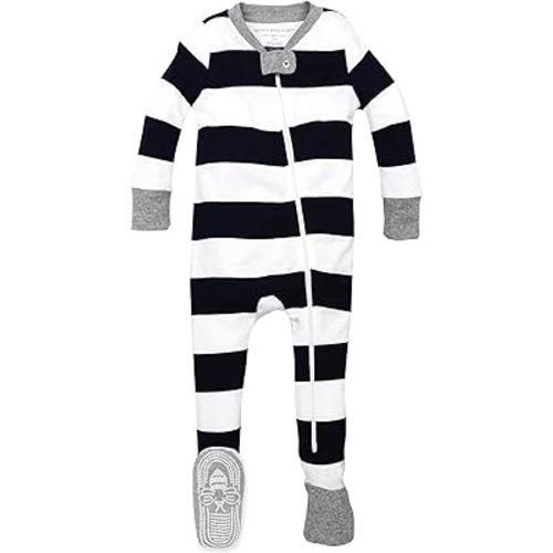 Burt's Bees Baby Boys' Pajamas, Zip-Front Non-Slip Footed Sleeper, Organic Cotton