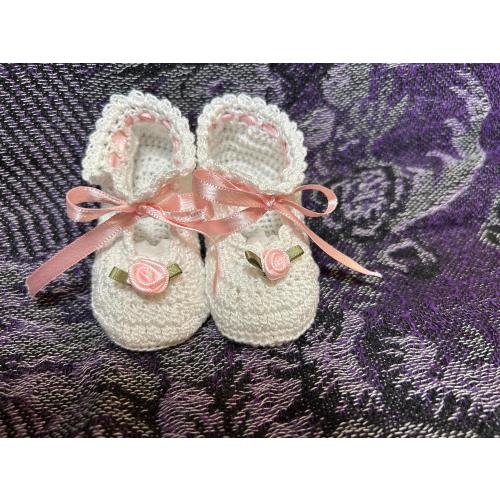 Dainty Rosebud Baby Booties