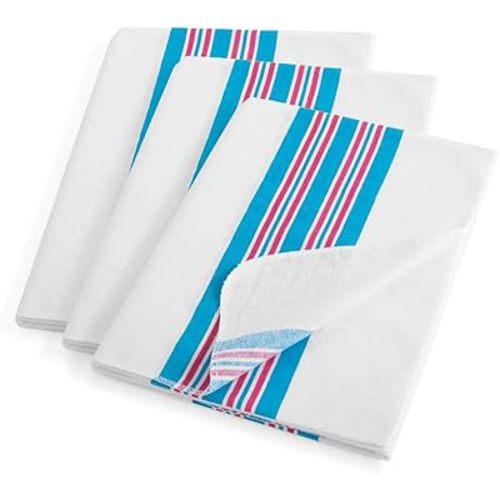 PILL THING Baby Hospital Receiving Swaddle Blankets for Newborn Babies - Original Baby Footprint Design Breathable 100% Cotton - Durable Hospital Quality - Generous Size- (Striped, Pack of 3)
