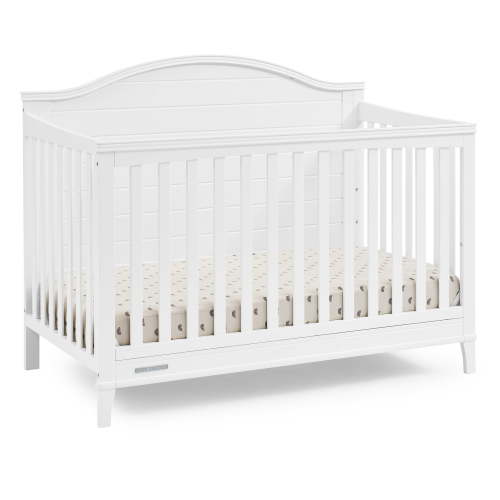 Delta Children Phoebe 6-in-1 Convertible Crib - Greenguard Gold Certified, Bianca White