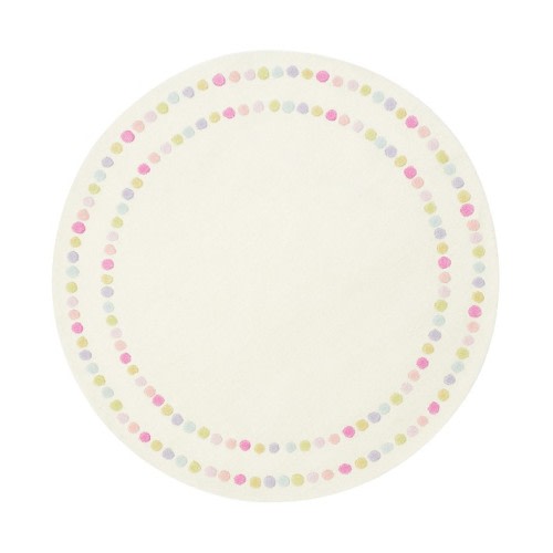 Rainbow Pearl Dot Border Round Rug