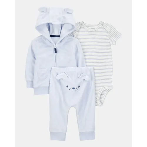 Baby 3-Piece Dog Little Cardigan Set - Blue | Carter's