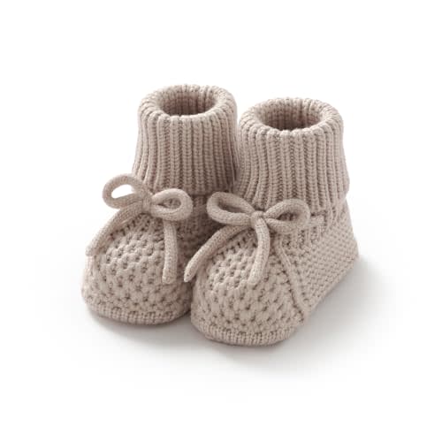 Wugugu Newborn Shoes Knitted Baby Booties Hand Crochet Knit Infant Boys Girls First Walkers Soft Crib Sock Boots