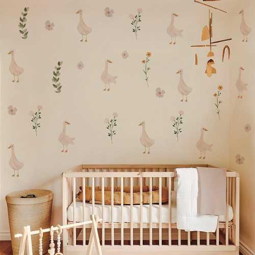 Goose Wall Stickers,Geese Kit for Nursery Decor,Goose Wall Declas Peel and Stick,Kids Room Wall Stickers,Baby&#39;s Room Decor