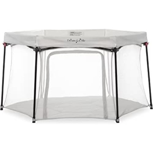 Dream On Me Onyx Playpen in Grey, Baby Playpen, Portable and Lightweight, Playpen for Babies and Toddler - Comes with a Comfortable Padded Floor
