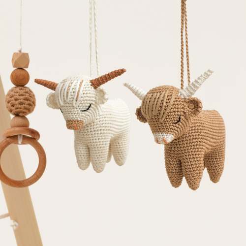 Highland Cow Baby Gym, Baby Shower Gift / Baby Activity Gym / PERSONALIZED LETTERS