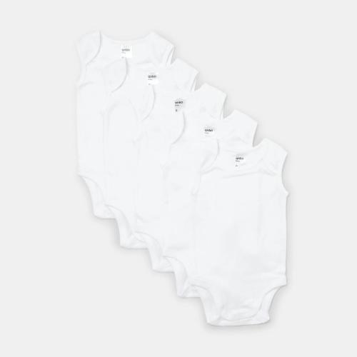 5 Pack Sleeveless Bodysuits (000)