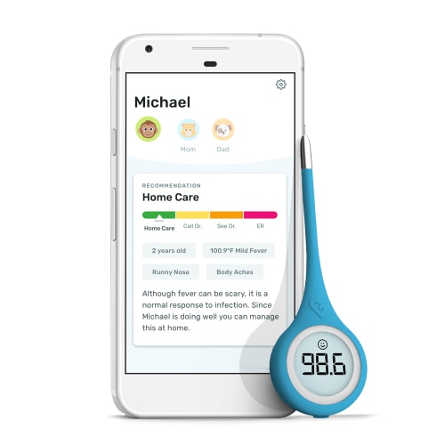 Kinsa Quick Care Bluetooth Smart Oral Thermometer for Fever
