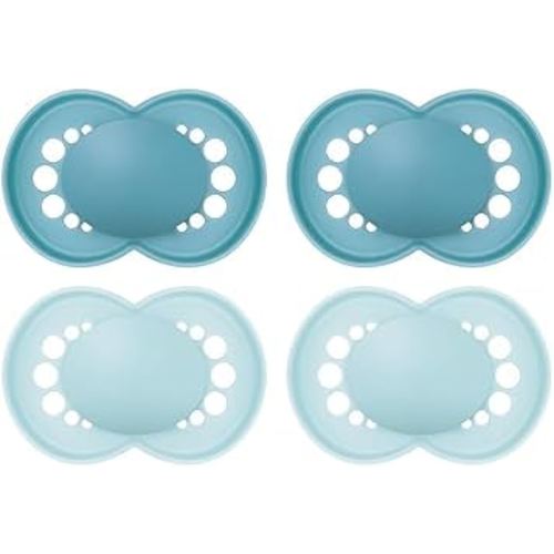 MAM Original Matte Baby Pacifier, Nipple Shape Helps Promote Healthy Oral Development, Sterilizer Case, 4 Pack, 6-16 Months, Boy,2 Count (Pack of 1)