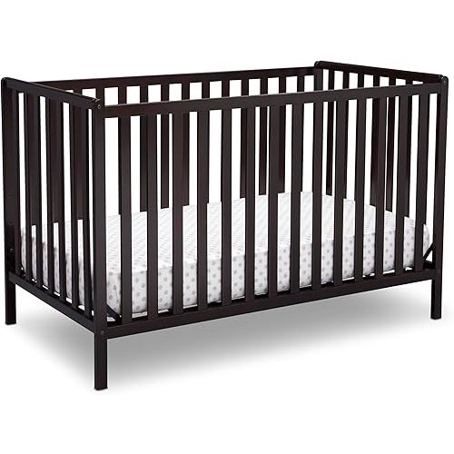 Delta Children Heartland 4-in-1 Convertible Crib - Greenguard Gold Certified, Dark Chocolate