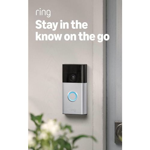 Ring Battery Doorbell, Home or business security with Head-to-Toe video, Live View with Two-Way Talk, and Motion Detection & Alerts, Satin Nickel