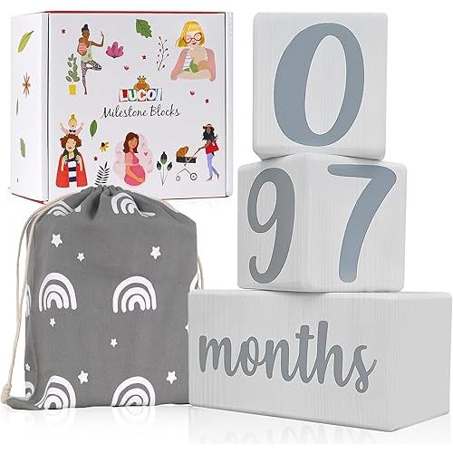 Baby Monthly Milestone Blocks Set