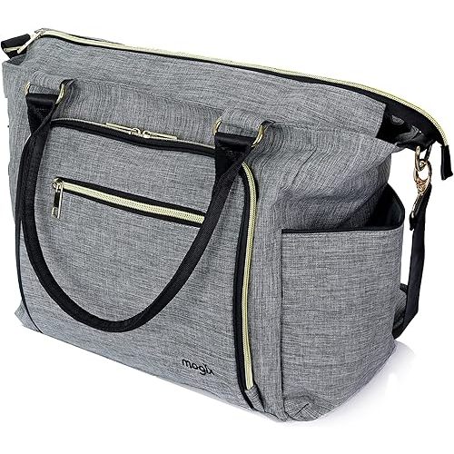SMART Baby Diaper Bag with Portable Phone Charger, Changing Pad, Wet Dry Bag, Stackable Snack Container and Power Pack