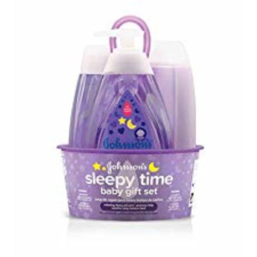 Johnson's Sleepy Time Bedtime Baby Gift Set with Relaxing NaturalCalm Aromas, Bedtime Baby Bath Shampoo, Wash & Lotion Essentials, Hypoallergenic & Paraben-Free, 4 Items - Sleepy Time Gift Set