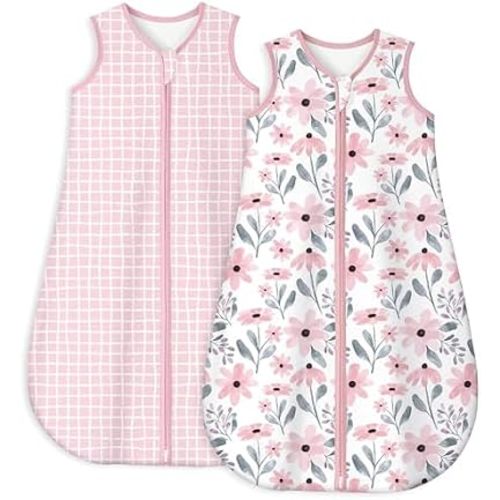 Yoofoss Baby Sleep Sack 6-12 Months TOG 1.0 2 Pack 100% Organic Cotton