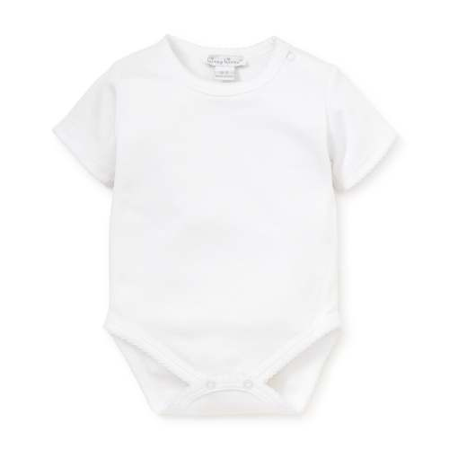 White Kissy Basics Short Sleeve Bodysuit