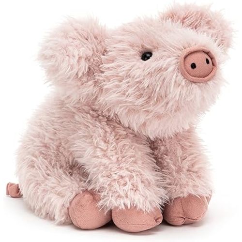 Jellycat Curvie Pig Stuffed Animal, 10 inches | Farmyard Plush Toy | Classic Children's Gift