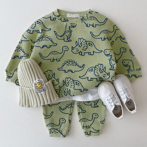 Baby Waffle Green Dinosaur 2-piece Set