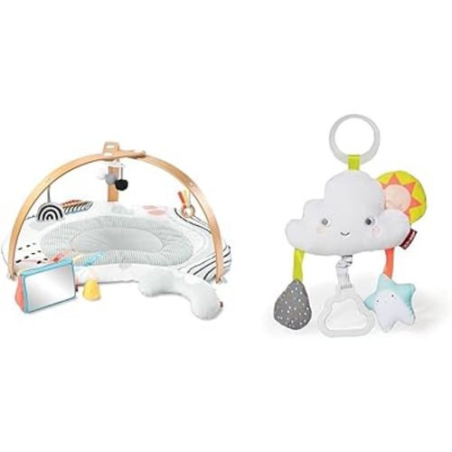 Skip Hop Baby Play Gym Montessori Inspired Infant Playmat Discoverosity with Silver Lining Cloud Jitter Stroller Toy