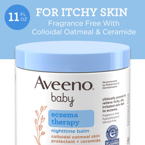 Aveeno Baby Eczema Therapy Nighttime Body Balm, Hypoallergenic, 11 oz
